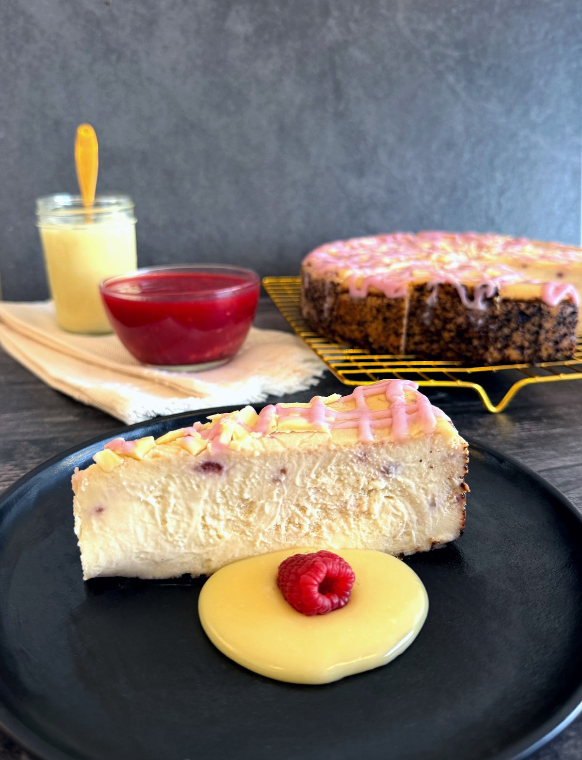 White Chocolate Raspberry Cheesecake (GF)
