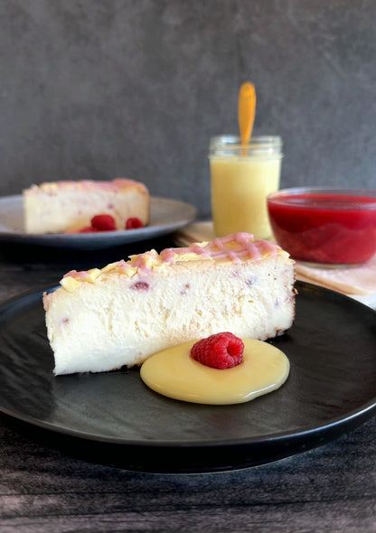 White Chocolate Raspberry Cheesecake (GF)